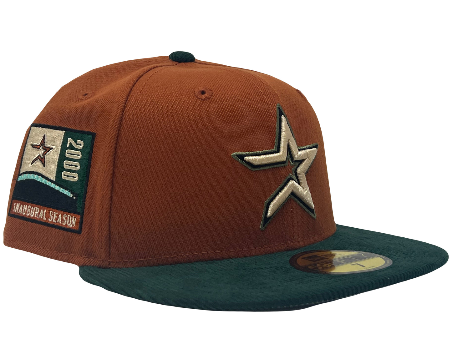 HOUSTON ASTROS 2010 INAUGURAL SEASON PUMPKIN PACK GREEN CORDUROY VISOR NEW ERA FITTED HAT