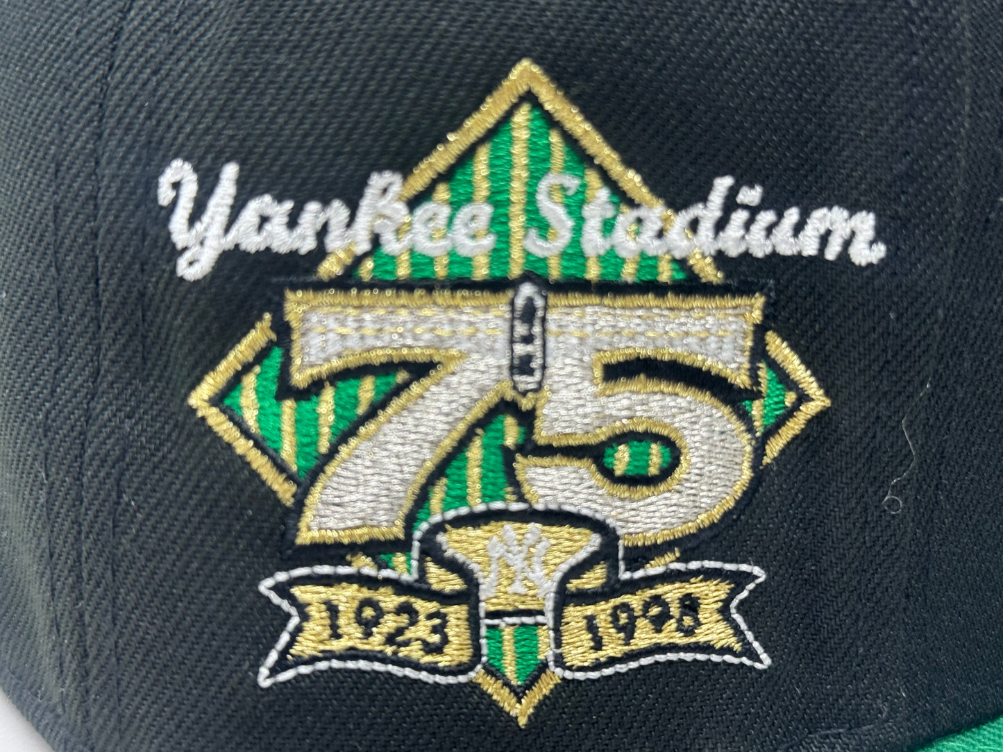 New York Yankees 75th Anniversary New Era Fitted Hat-Black Kelly Green