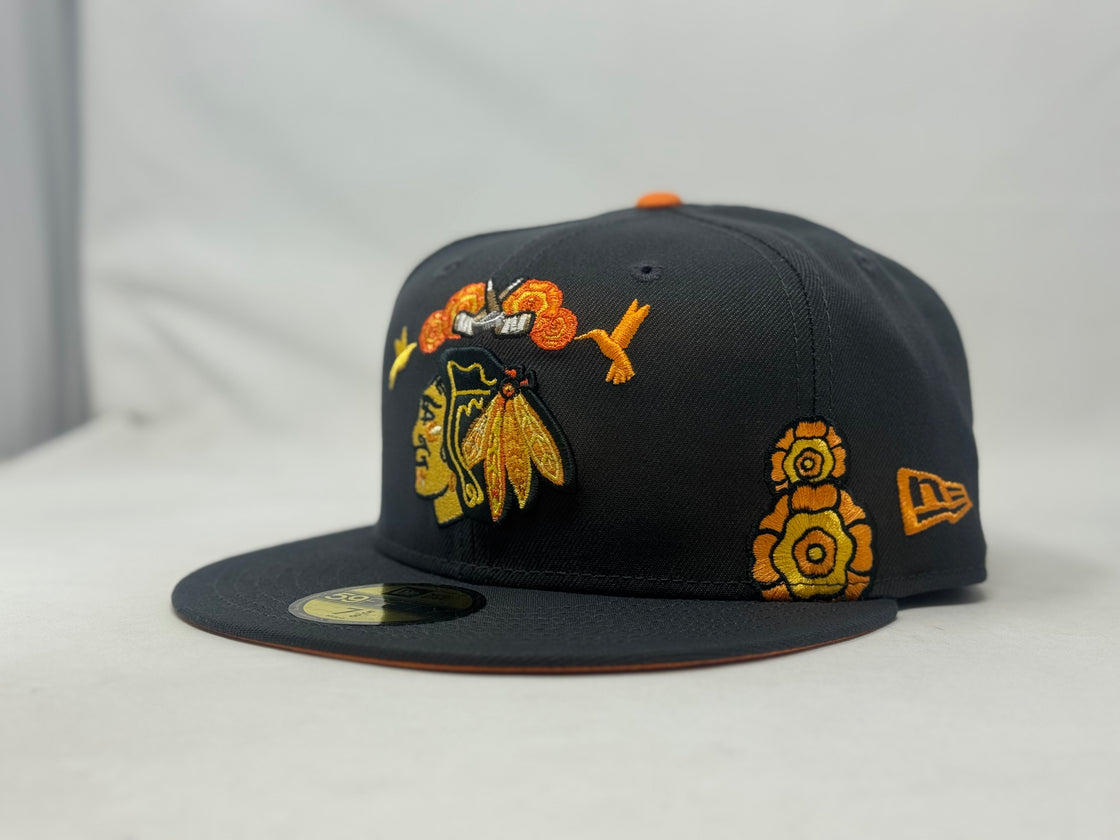 Chicago Blackhawks Day of the Dead Graphite 59FIFTY Fitted