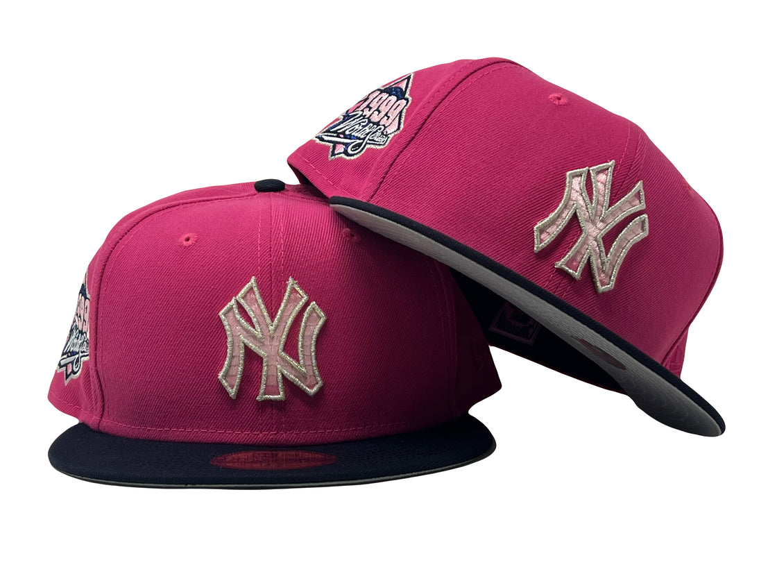 New York Yankees 1999 World Series Hot Pink Navy New Era Fitted Hat