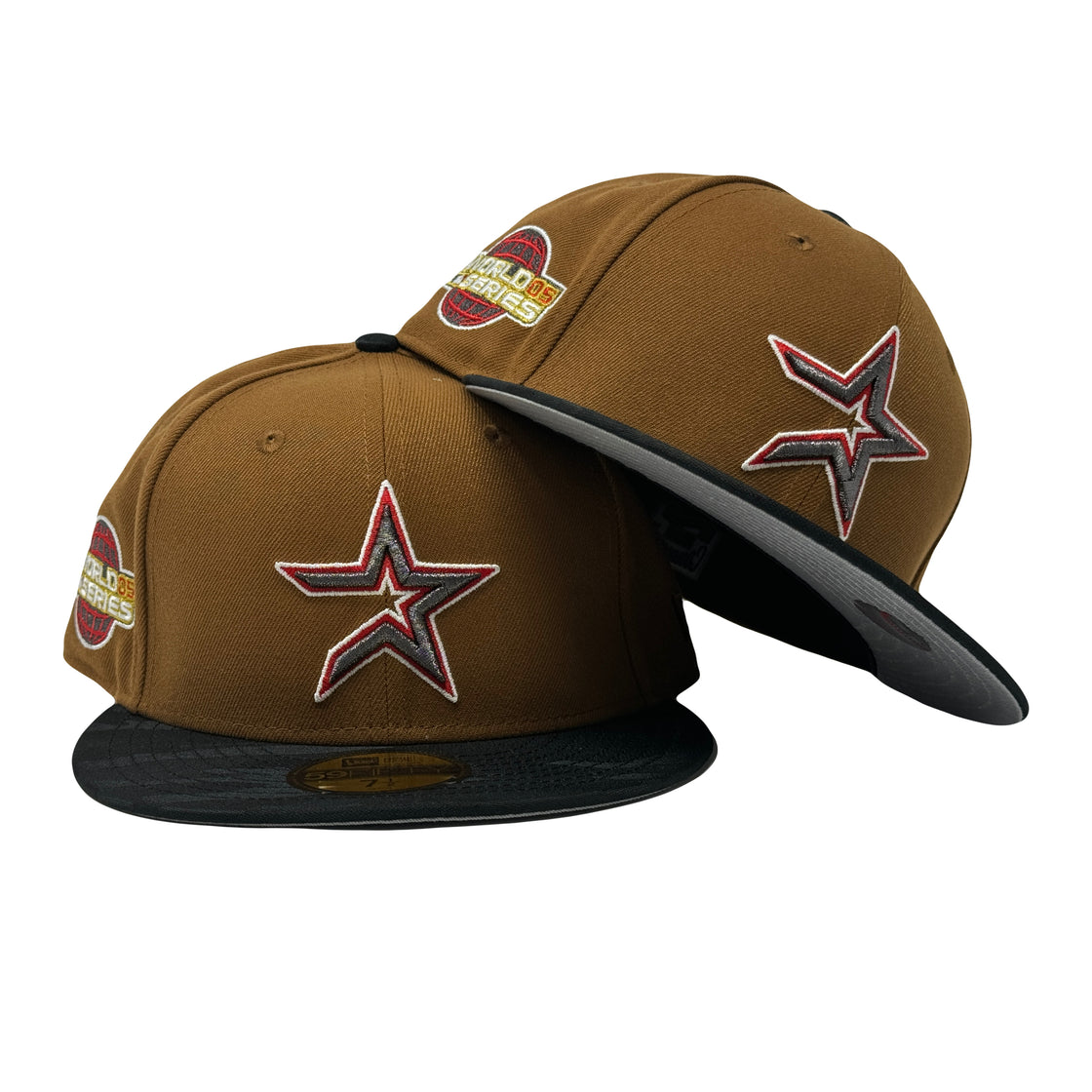 Houston Astros 2005 World Series Light Bronze Black Camo Visor 59Fifty New Era Fitted Hat