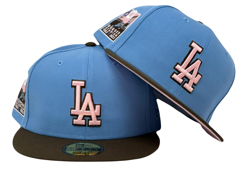LA Dodgers 60th Anniversary Sky Blue Walnut New Era Fitted Hat