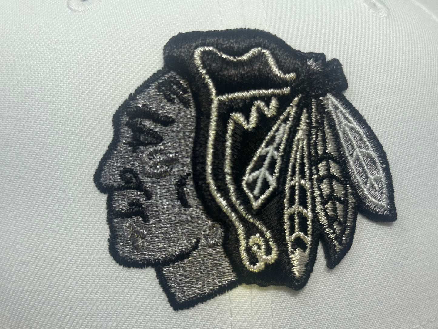 Chicago Blackhawks 2015 Winter Classic Fitted Hats-White Black