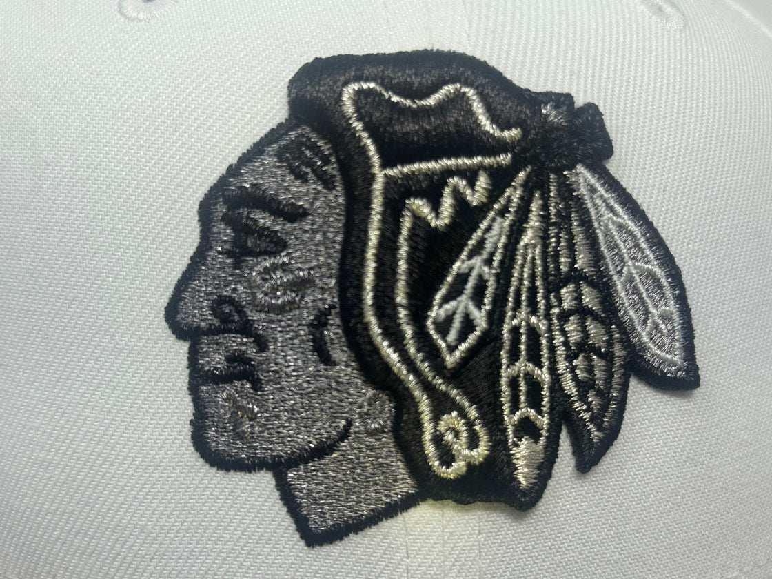Chicago Blackhawks 2015 Winter Classic Fitted Hats-White Black