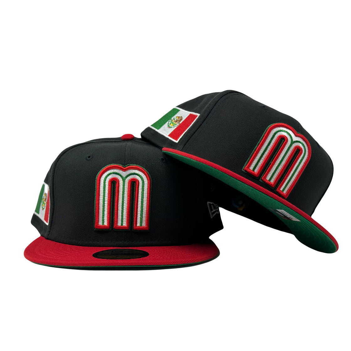 Mexico World Baseball Classic Black Red Visor 5950 New Era Fitted Hat