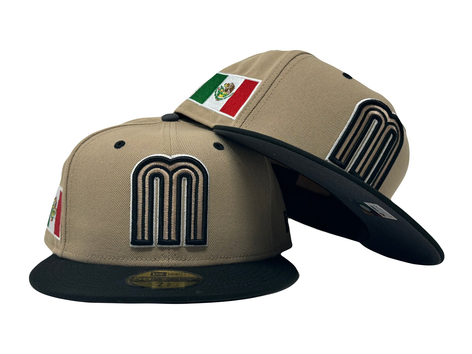 Mexico World Baseball Classic Camel Crown Black Visor Dark gray brim New Era Fitted Hat