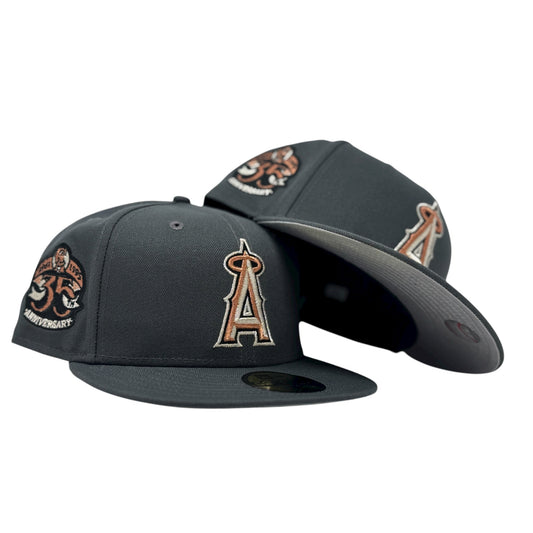 Los Angeles Angels 35th Anniversary Fitted Hat- Dark Gray