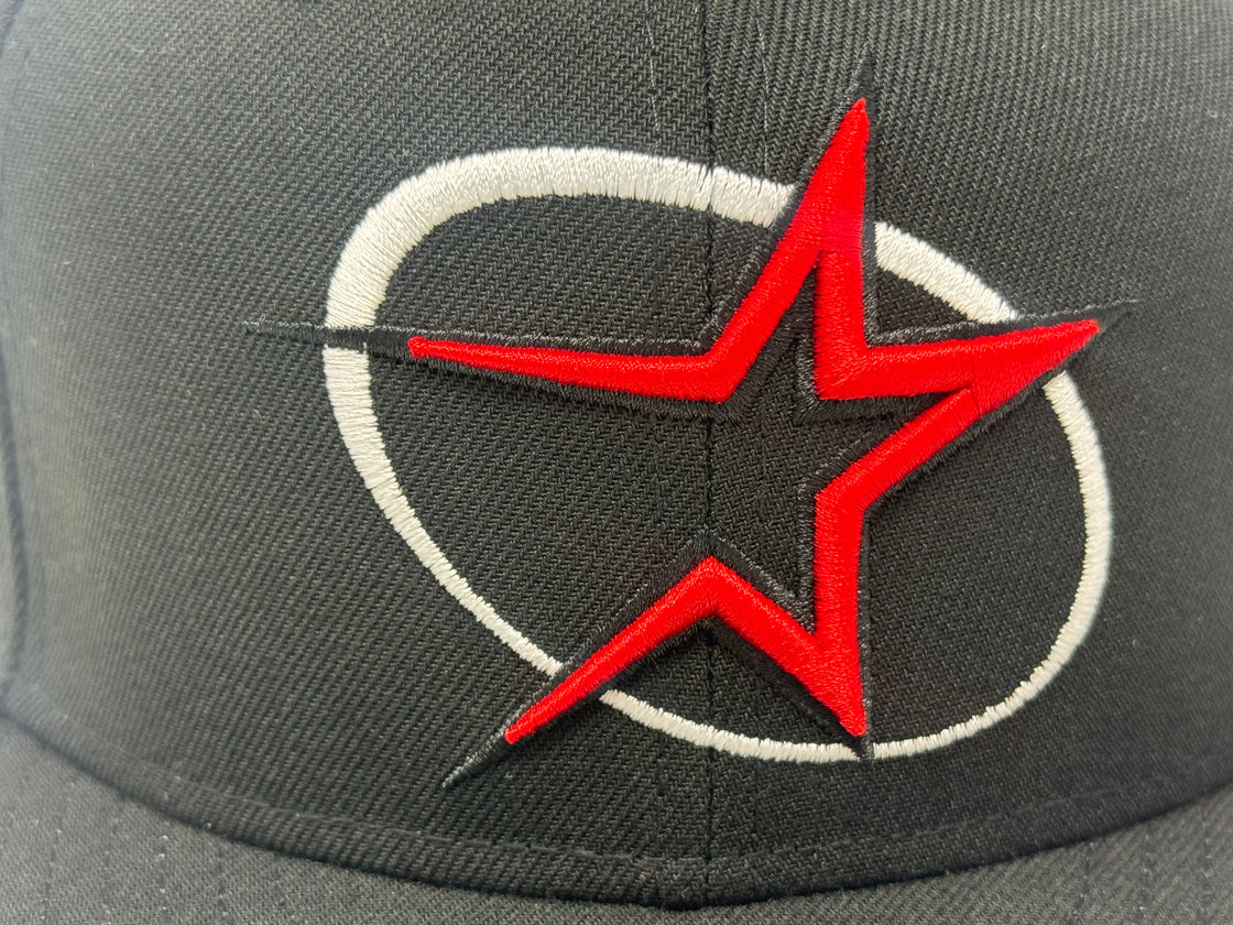 Houston Astros Apollo 11 Red Brim New Era Fitted Hat-Black