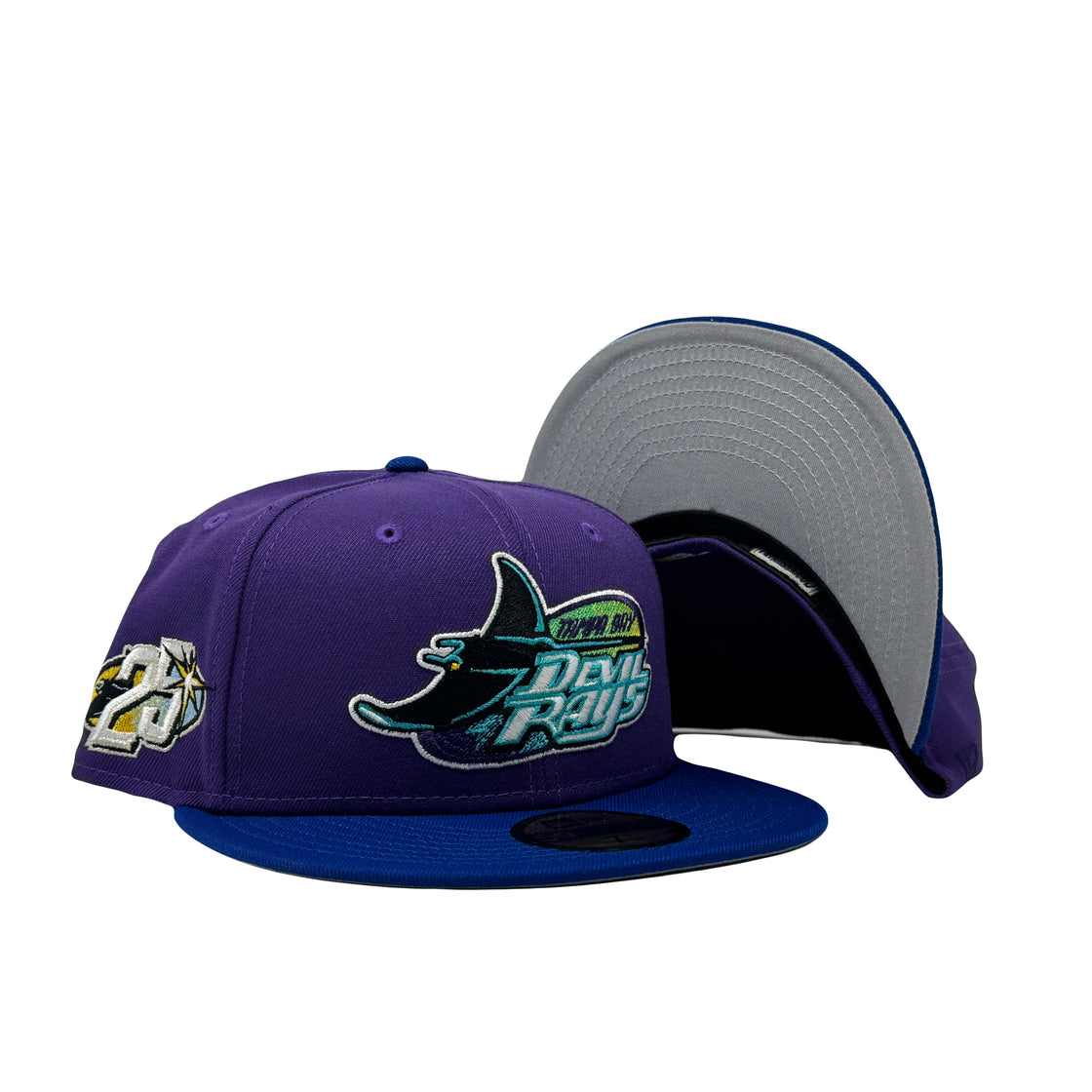 Tampa Bay Devil Rays 25th Anniversary Sparkling Grape Royal New Era Fitted Hat