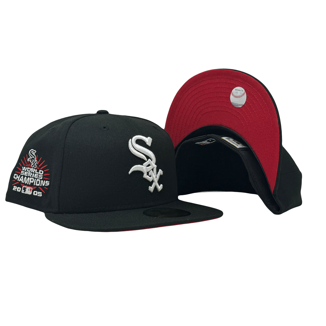 Chicago White Sox 2005 World Series Champions Red Brim New Era Fitted Hat