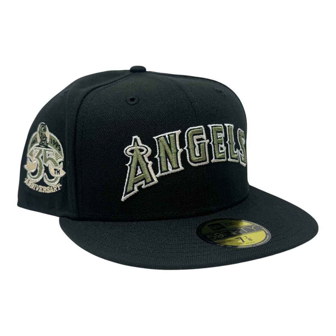 Los Angeles Angels 35th Anniversary New Era Fitted Hats-Black Olive