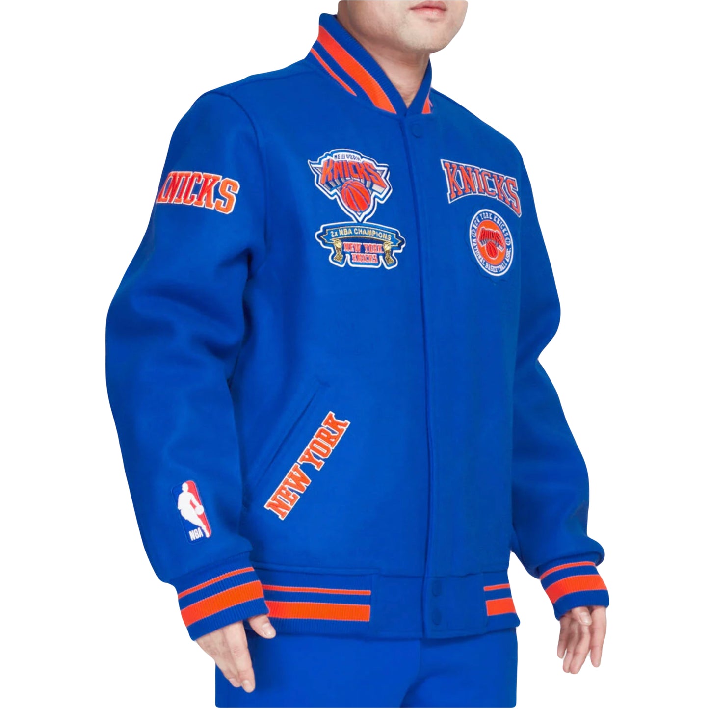 New York Knicks Pro Standard Crest Royal Blue Wool Varsity Jacket