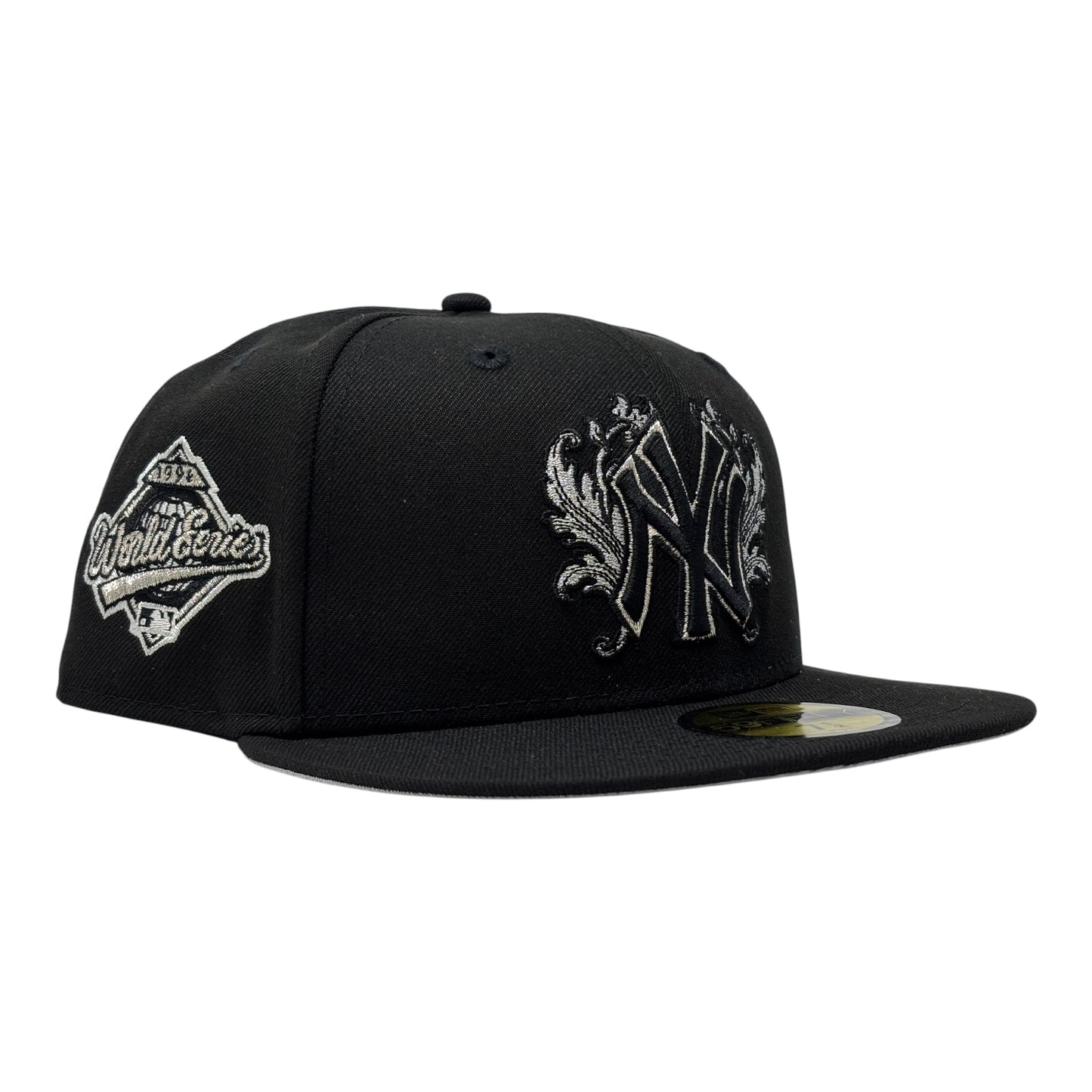New York Yankees 1996 World Series iconic interlocking Fitted Hats-Black