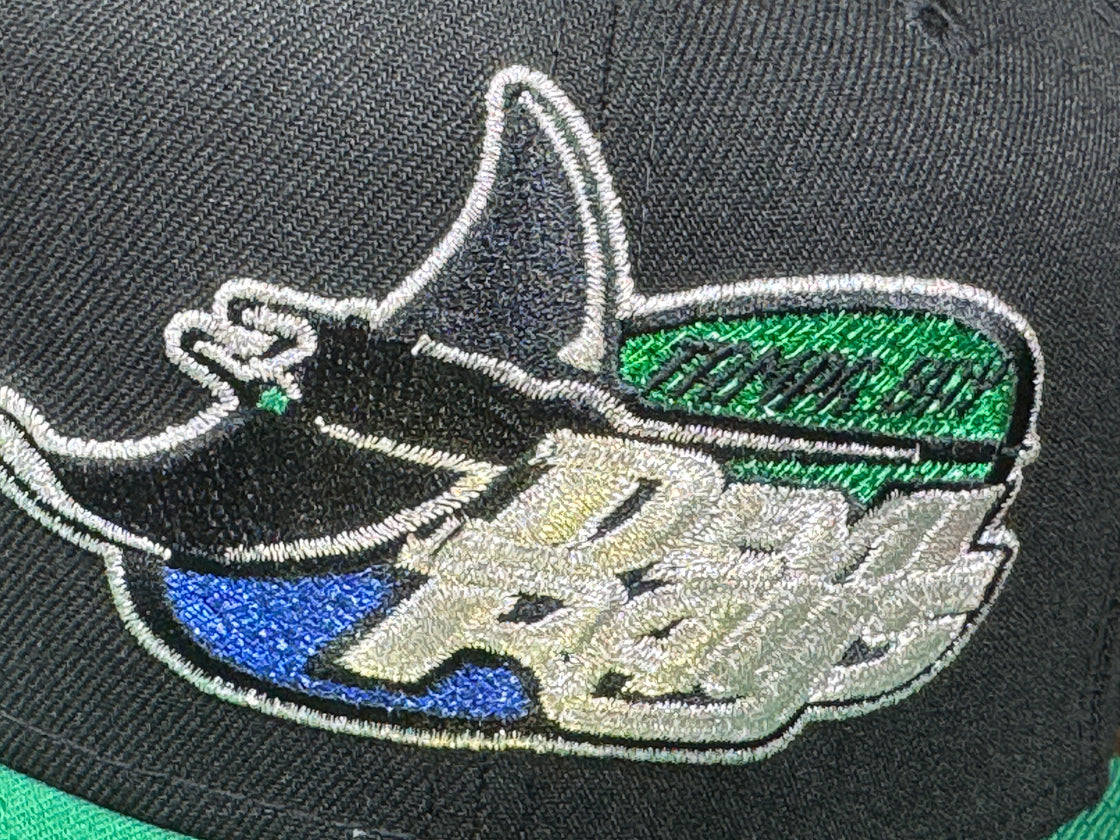 Tampa Bay Devil Rays 1998 Inaugural Season Black Kelly Green 59Fifty New Era Fitted Hat