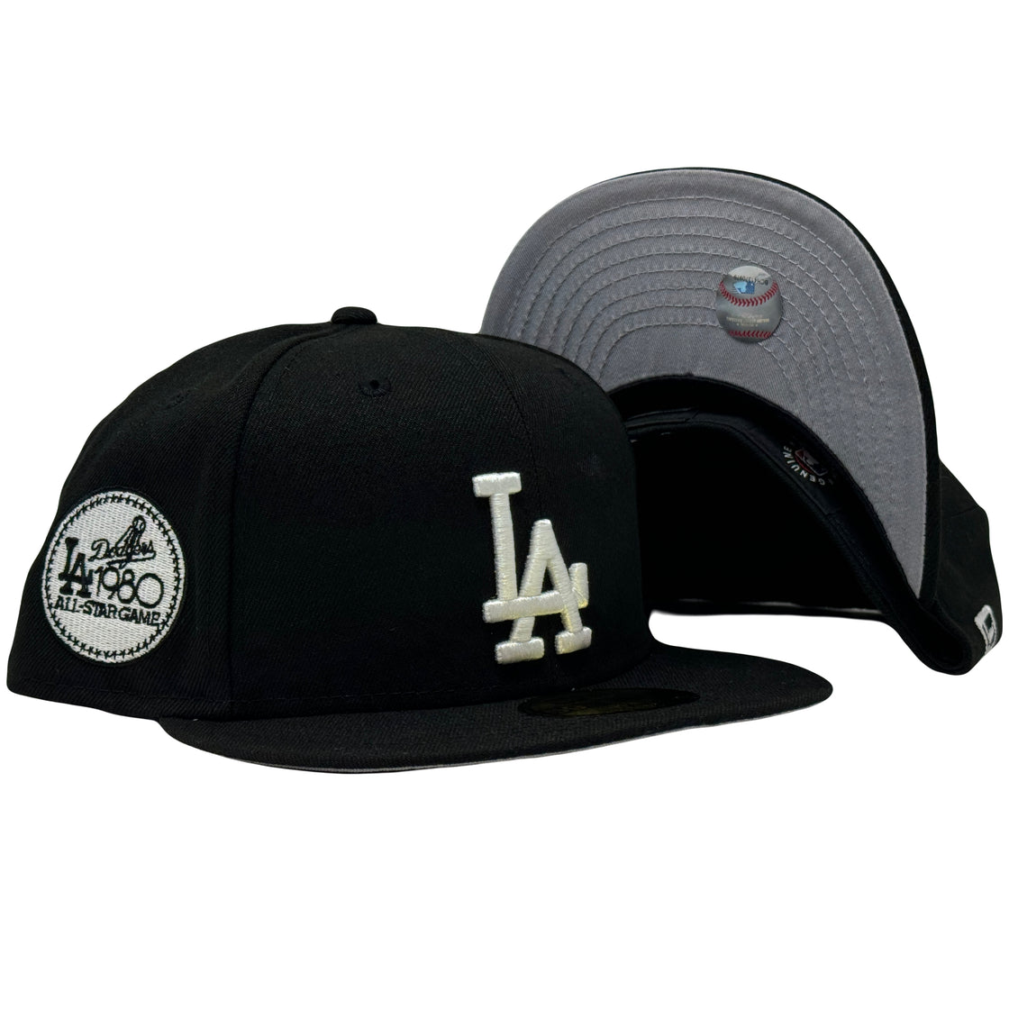 Los Angeles Dodgers 1980 All Star Game Black Gray Brim New Era Fitted Hat