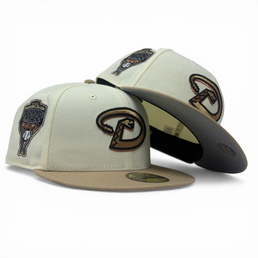 Arizona Diamondbacks 1998 Inaugural Season Fitted Hats-Off white Camel