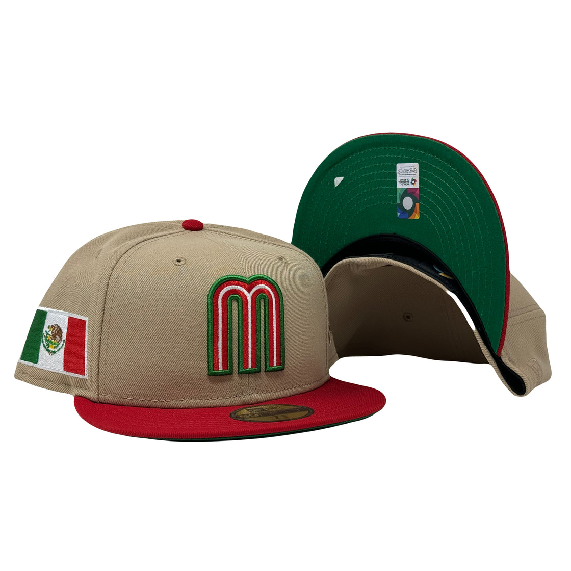Mexico World Baseball Classic Camel Red Visor 5950 New Era Fitted Hat