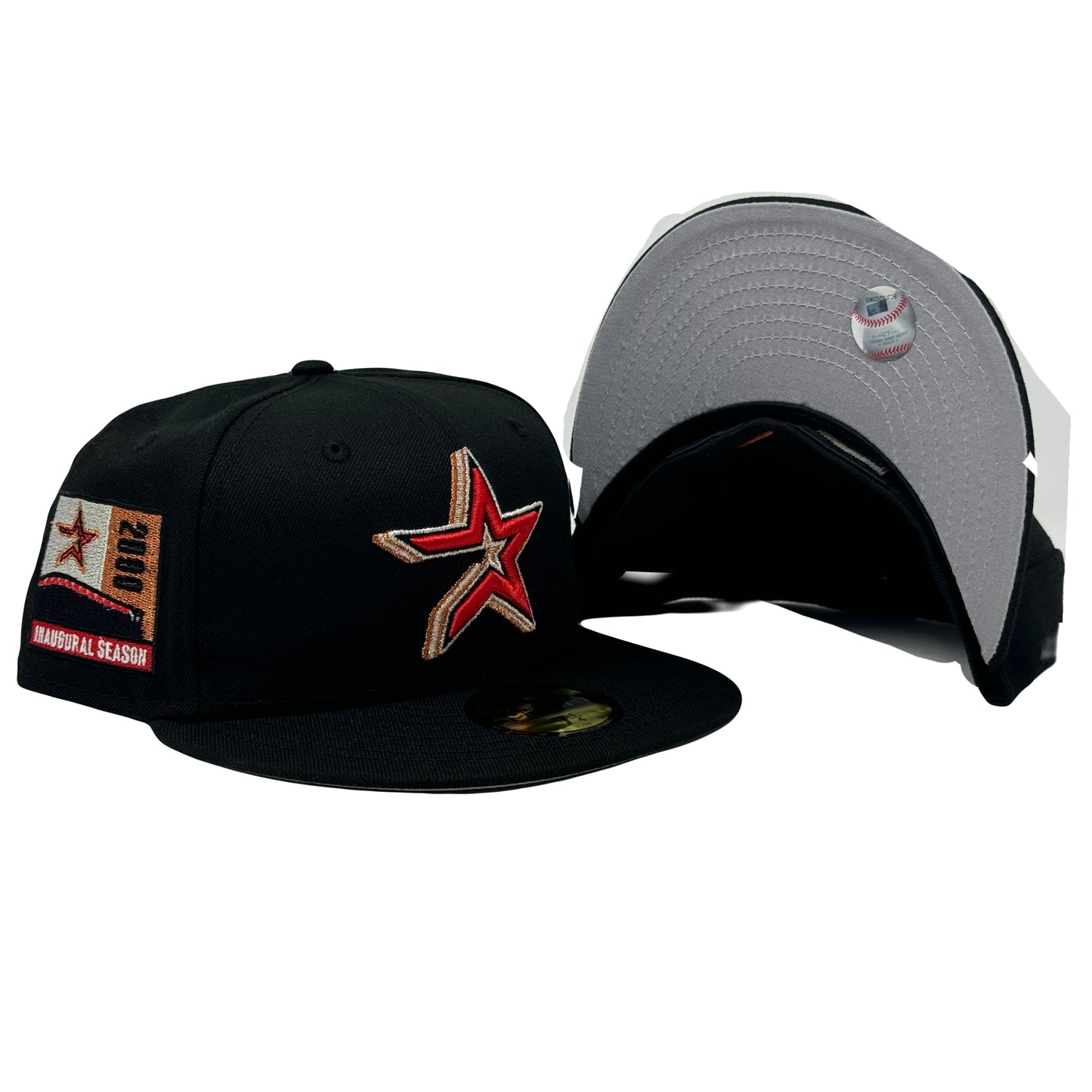 Houston Astros 2000 Inaugural Season Shadow Logo Black 59Fifty New Era Fitted Hat