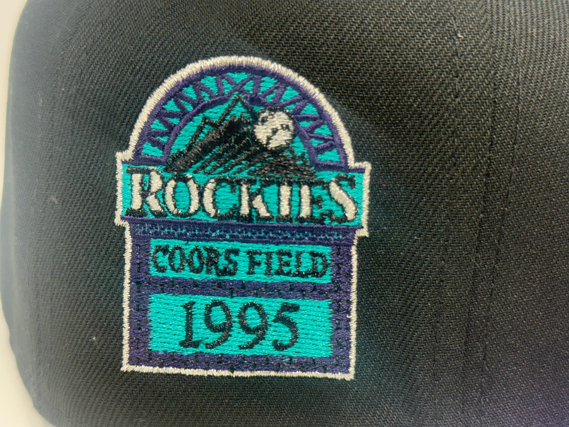 Colorado Rockies Mascot Logo 1995 Coors Field Hat-Black Purple