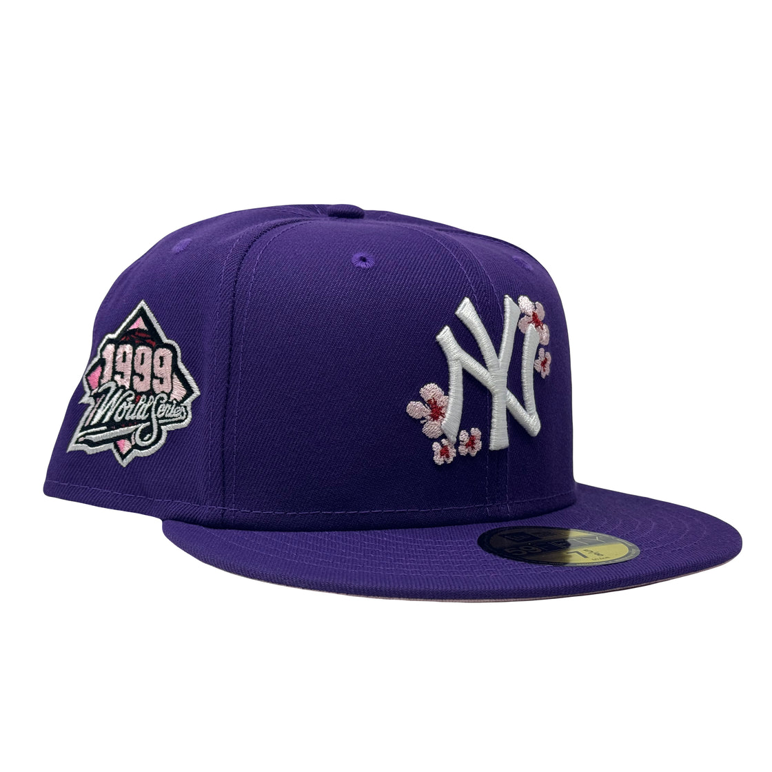 New York Yankees 1999 World Series Cherry Blossom Pack Purple 59Fifty New Era Fitted Hat