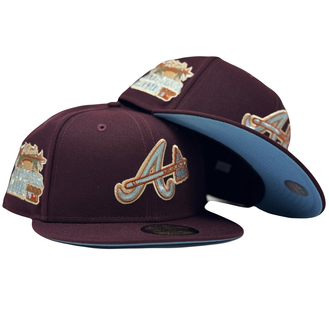 Atlanta Braves 2000 All Star Game Maroon Icy Brim Fitted Hats