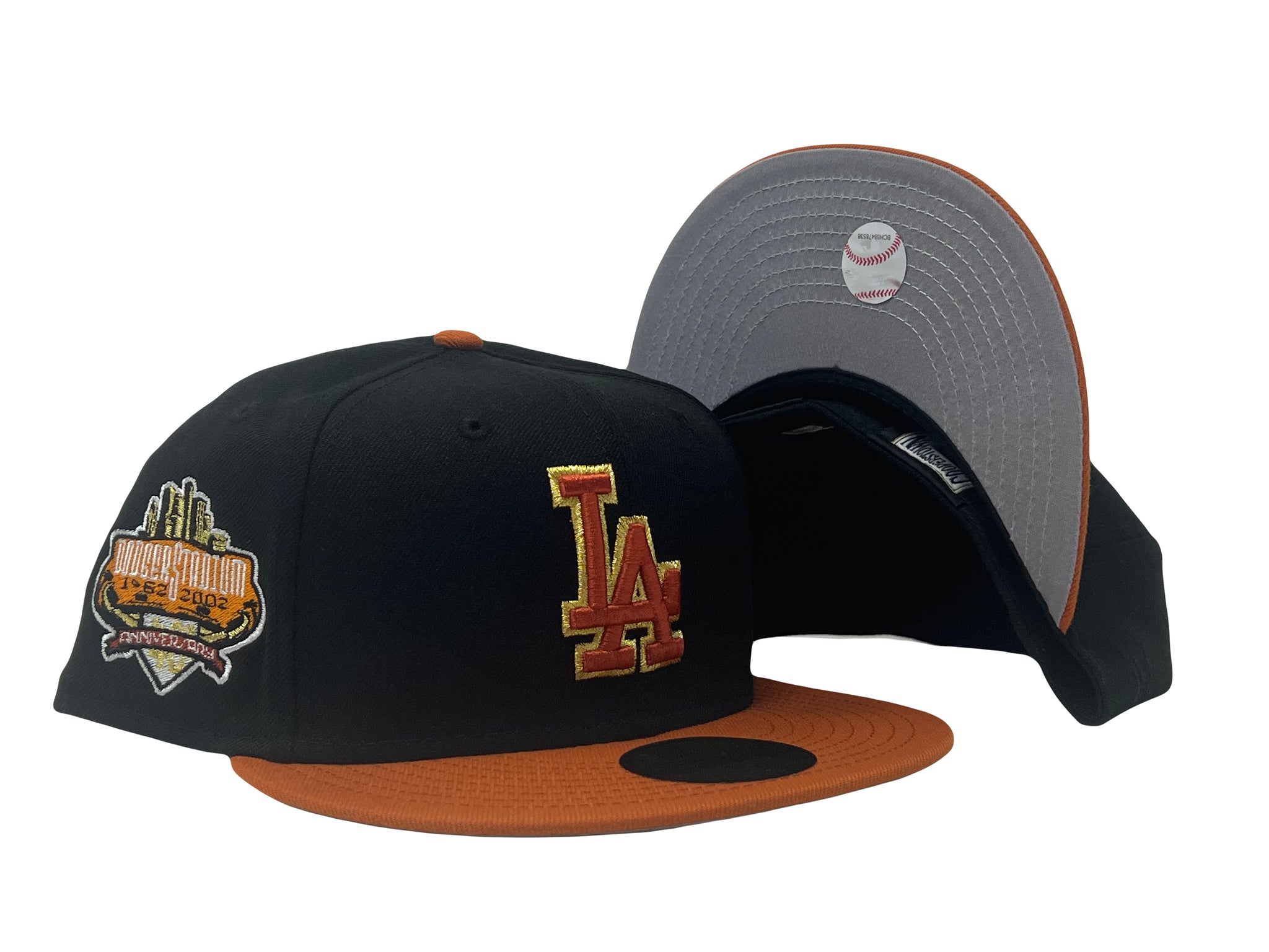 Los Angeles Dodgers METALLIC LOGO SIDE-PATCH Black Fitted Hat