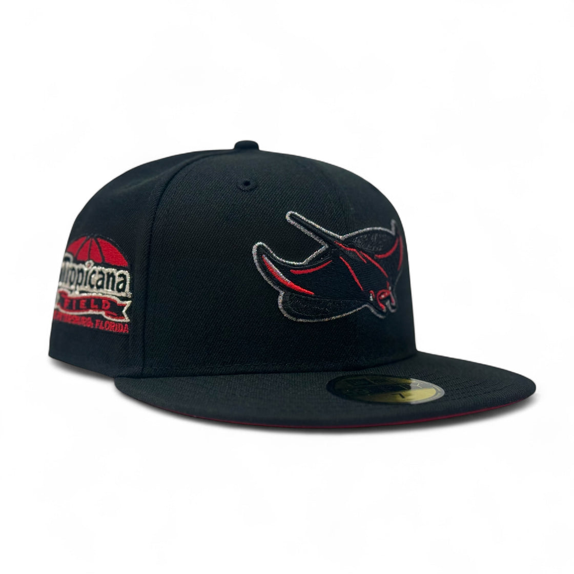 Tampa Bay Devil Rays Tropicana Field Red Brim Fitted Hats