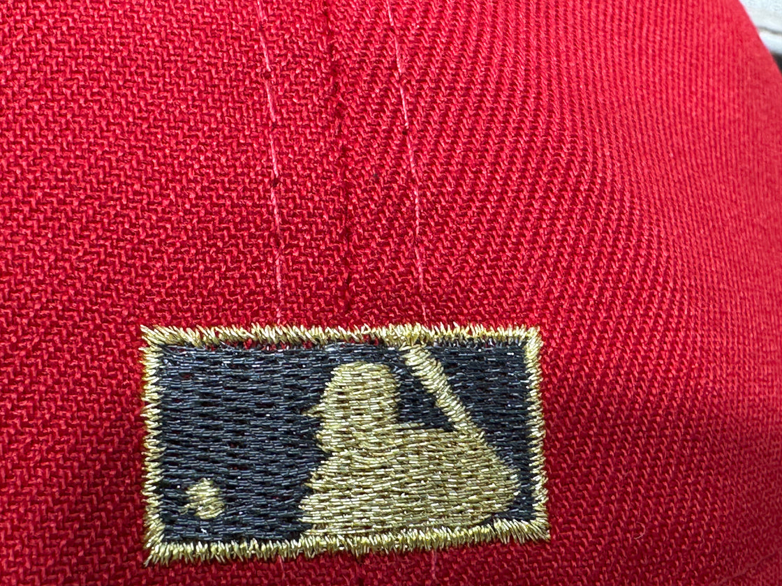 New York Yankees 1961 World Series Red Black Metal Plate Logo 59Fifty New Era Fitted Hat