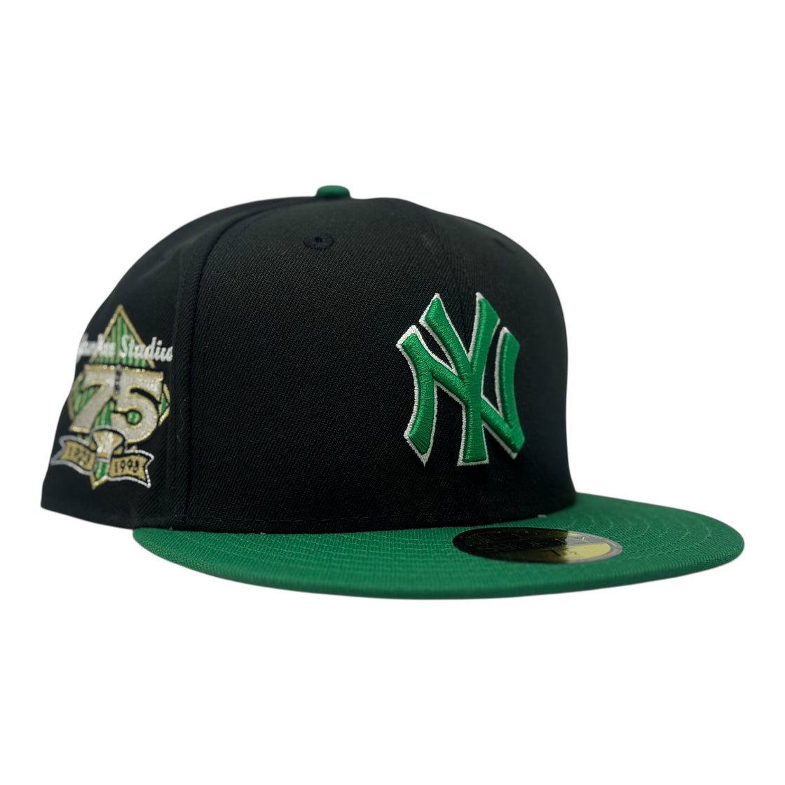 New York Yankees 75th Anniversary New Era Fitted Hat-Black Kelly Green