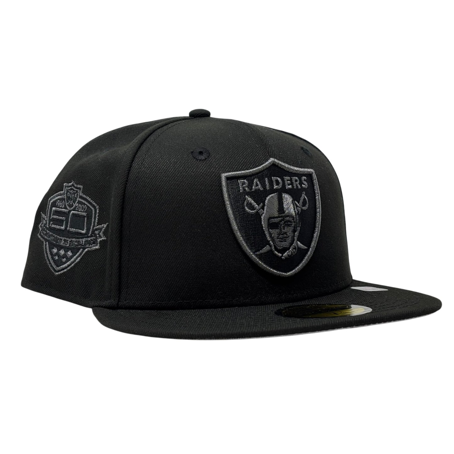 Oakland Raiders 50th Anniversary 59Fifty Fitted Hats-Black