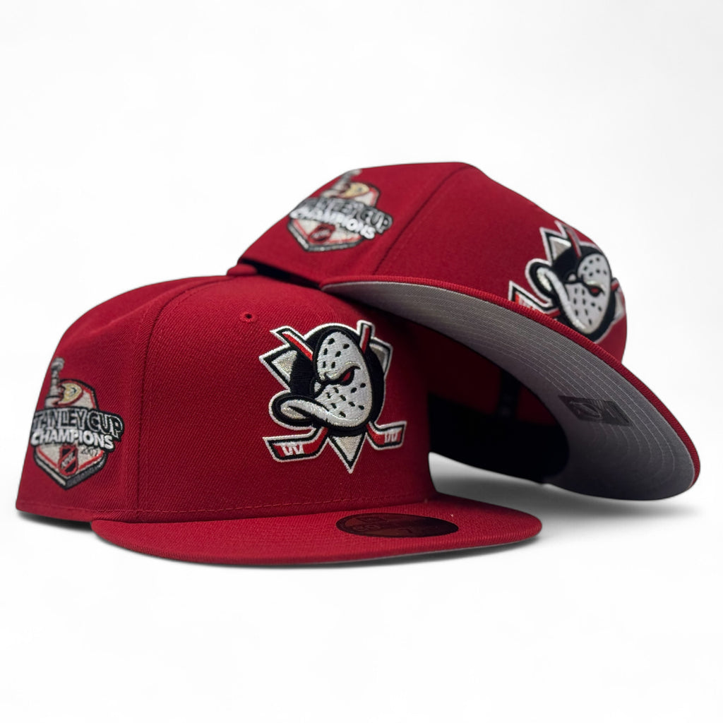 Anaheim Ducks Stanley Cup Champions Fitted Hats-Red
