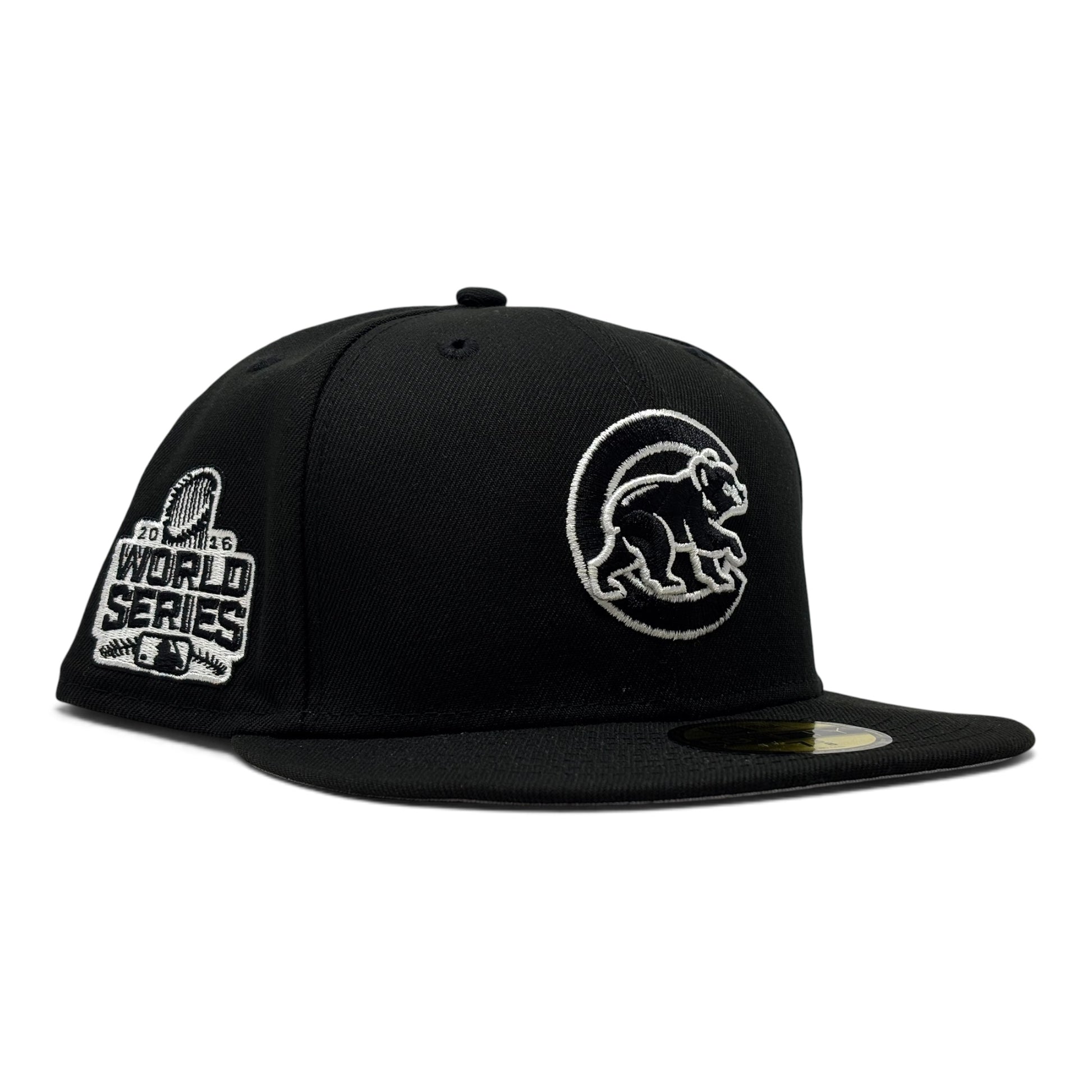 Chicago Cubs 2016 New Era Fitted Hat- Black