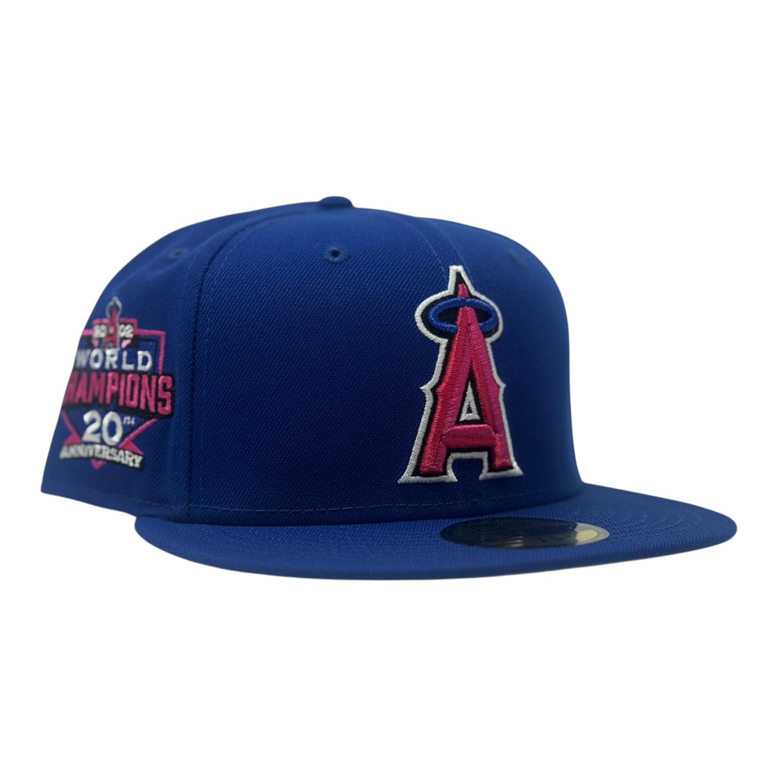 Los Angeles Angels 20th Anniversary Fitted Hats-Royal Pink