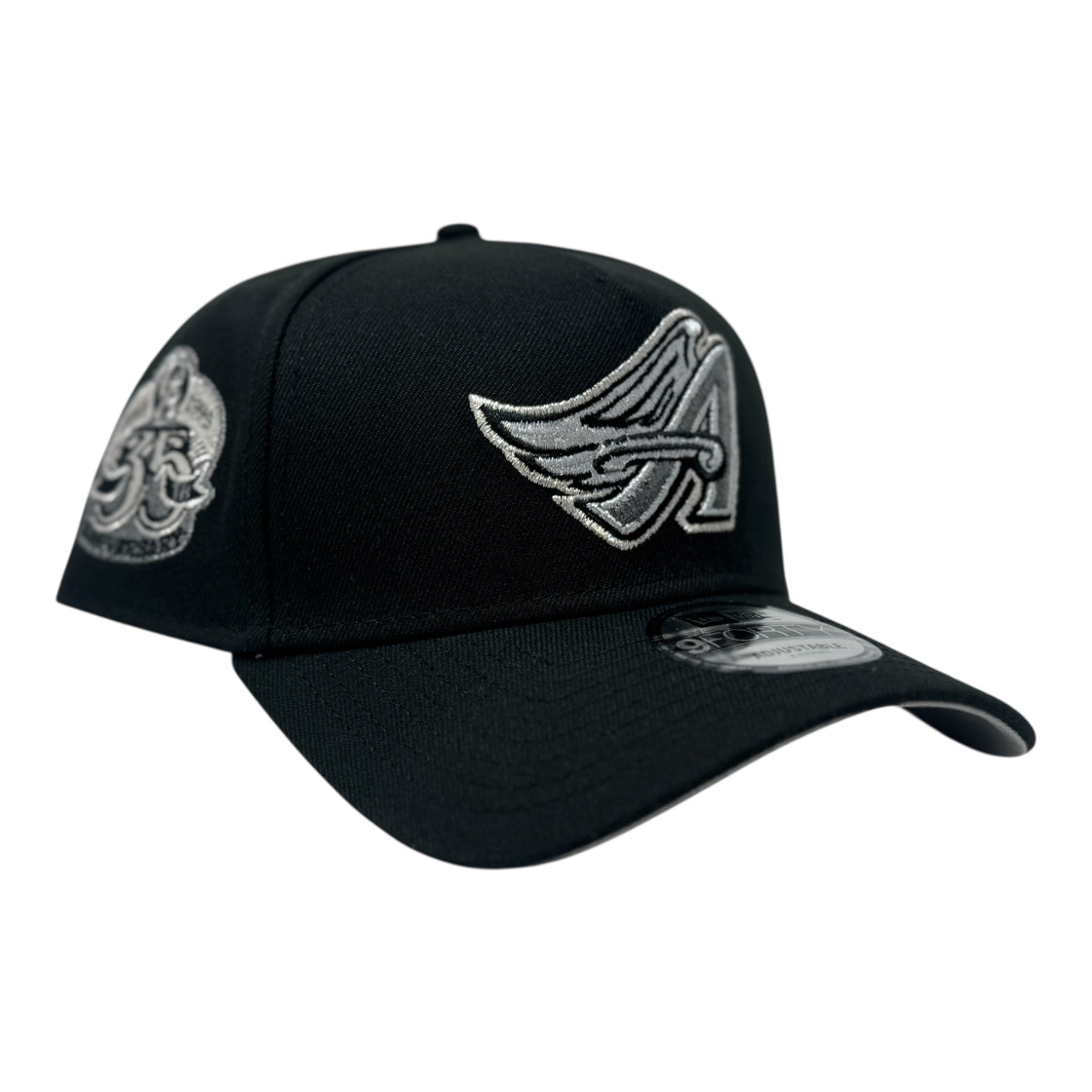 New Era Anaheim Angels  Black 9FORTY A-Frame Snapback Hat