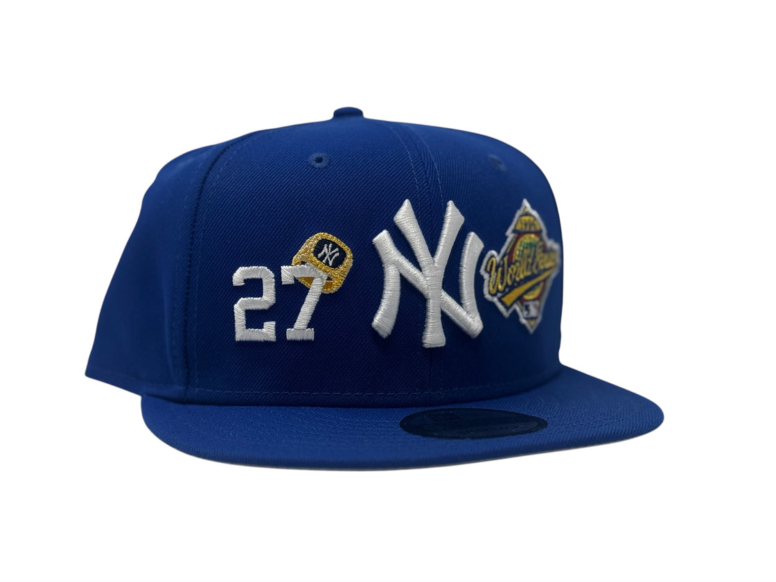 New York Yankees 27X Champions Multi Logo Light Royal Blue Snapback Hats