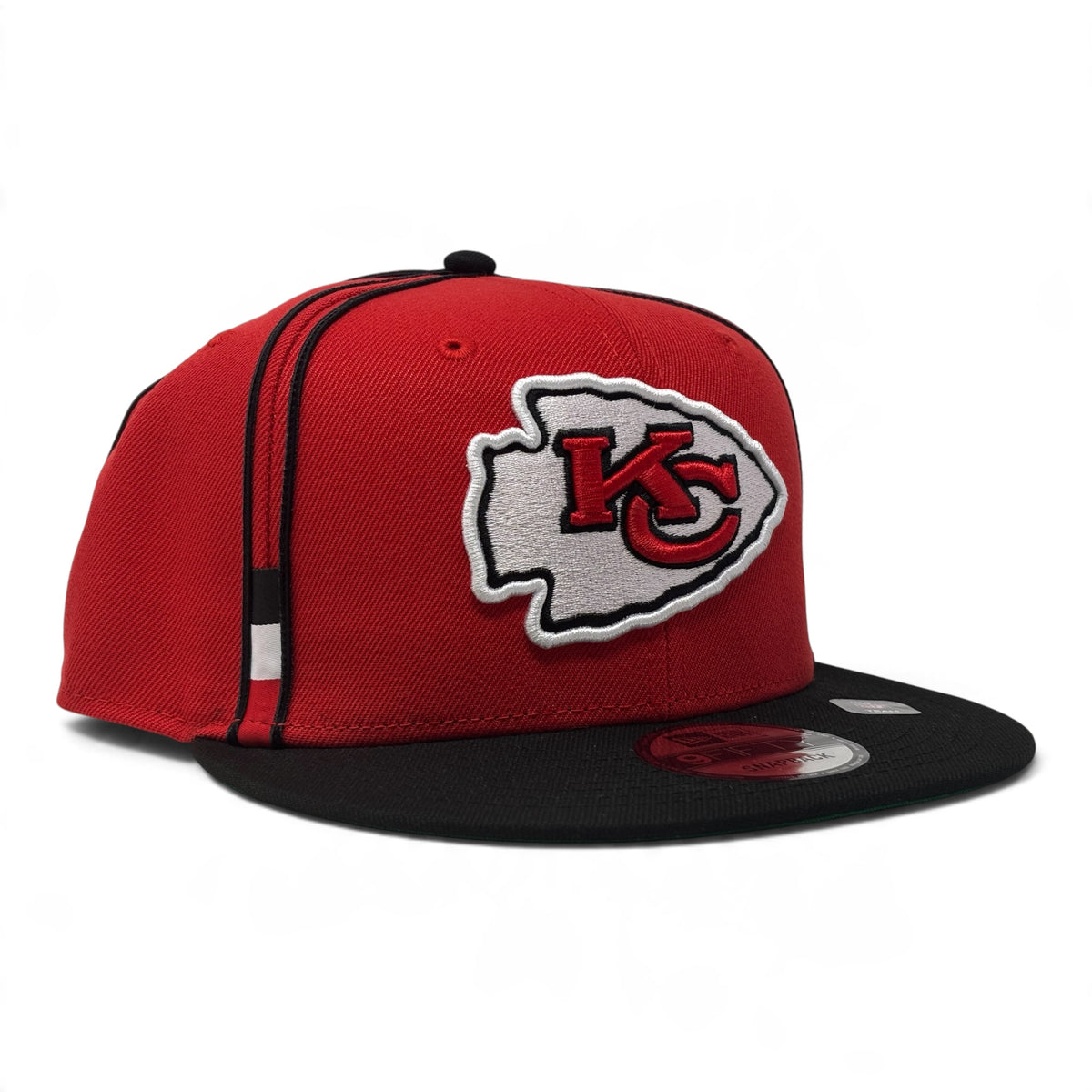 Kansas City Chiefs Double Piping 9Fifty New Era Snapback- Red Black
