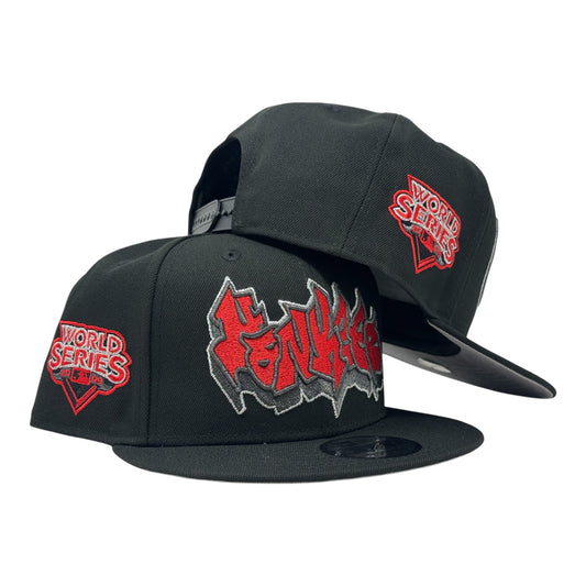 New York Yankees 2009 World Series Graffiti Snapback Hats-Black Red