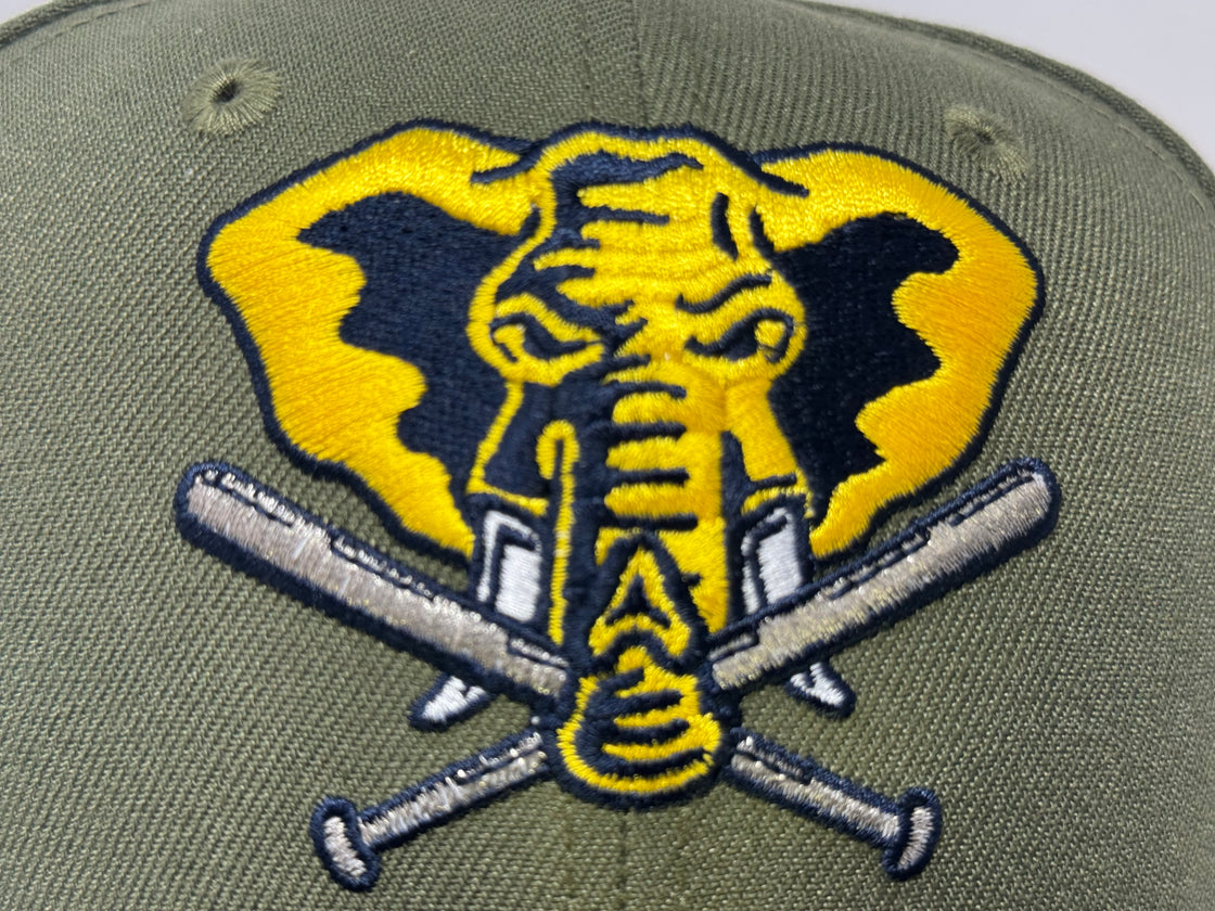 Oakland Athletics 50th Anniversary Taxy Yellow Brim Fitted Hats