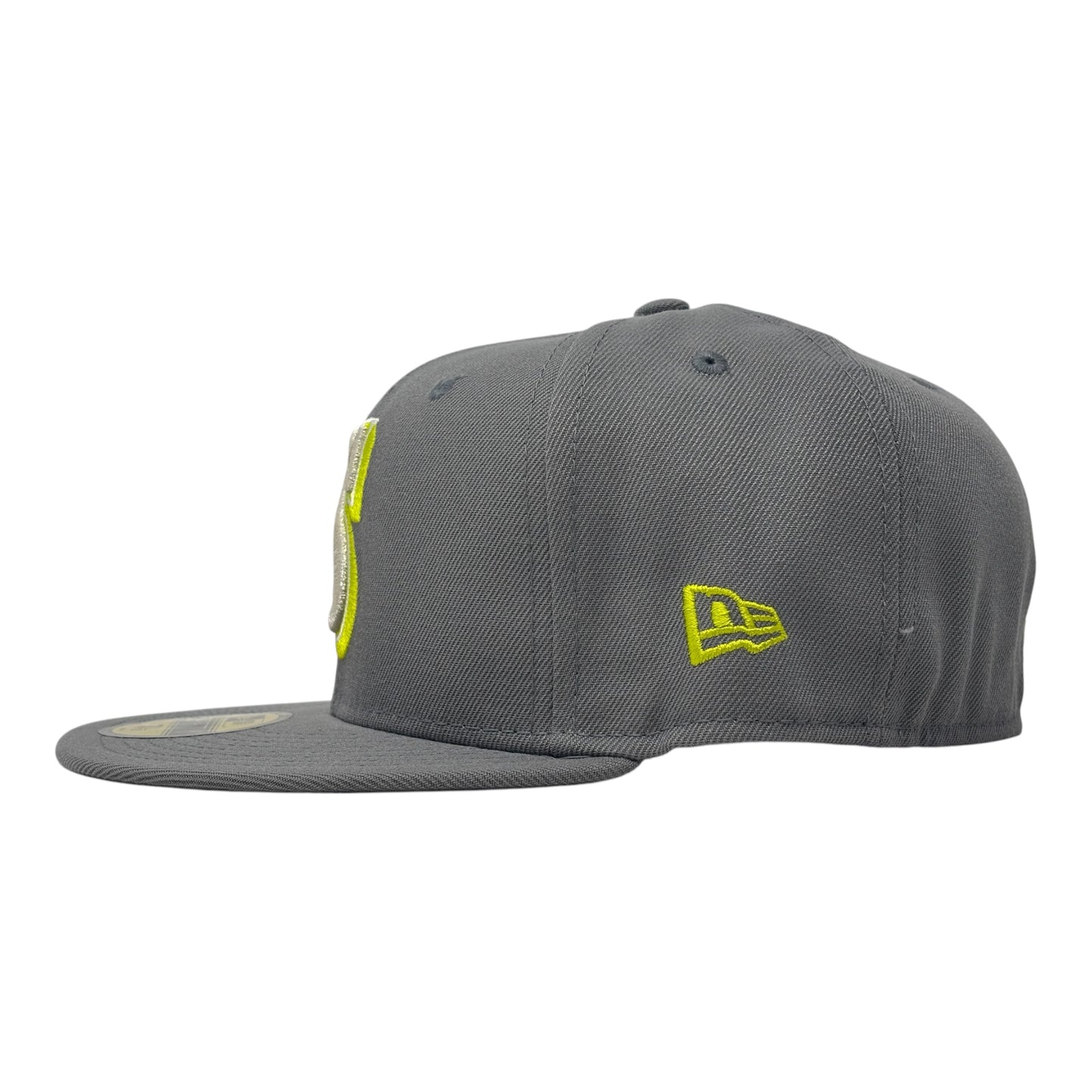 Seattle Mariners 30th Anniversary Fitted Hats-Gray Lime Green