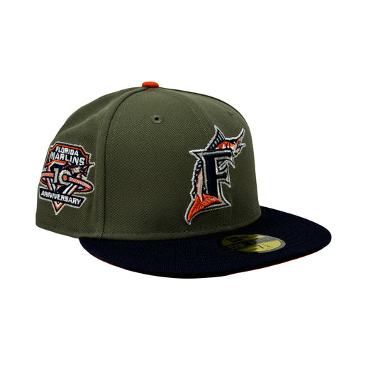 Florida Marlins 10th Anniversary  Orange Brim 59Fifty New Era Fitted Hat