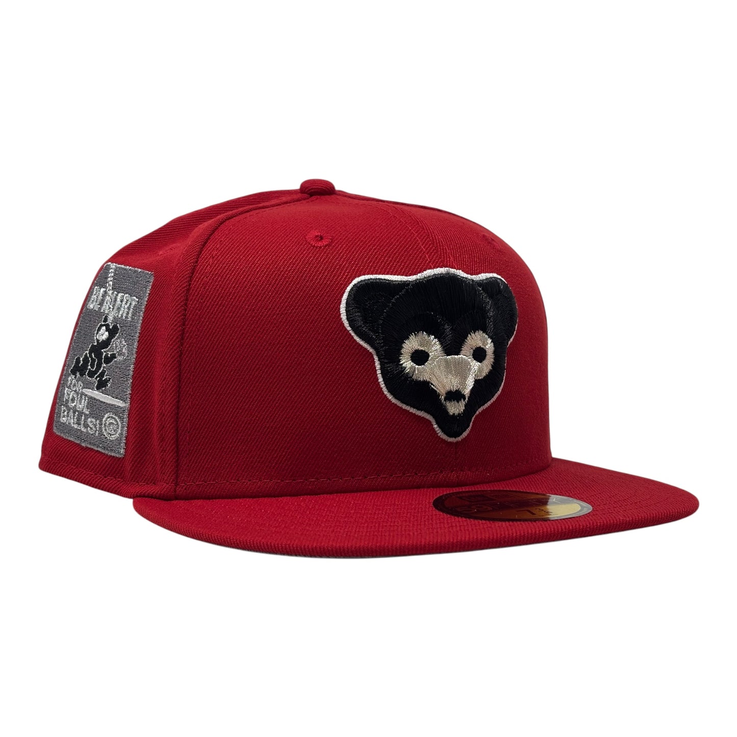 Chicago Cubs Be Alert Foul Ball Logo New Era Fitted Hats-Red