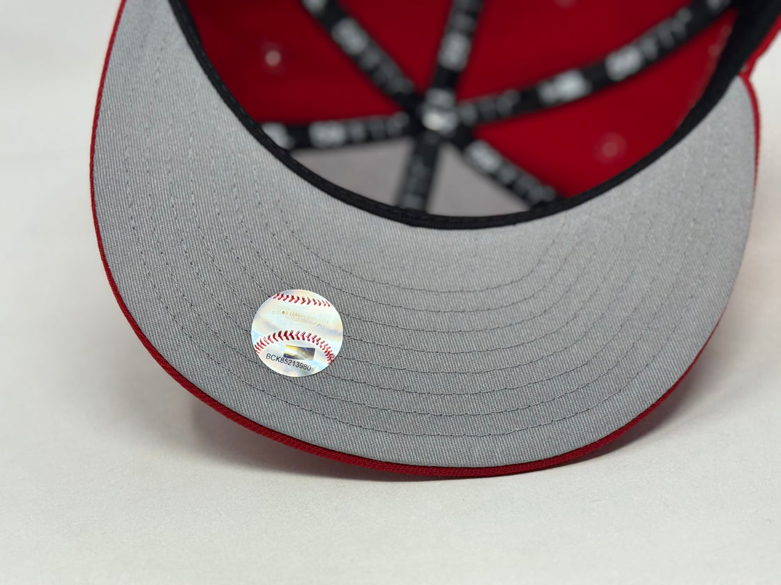 Oakland Athletics 1989 World Series Tonal Fitted Hats-Red