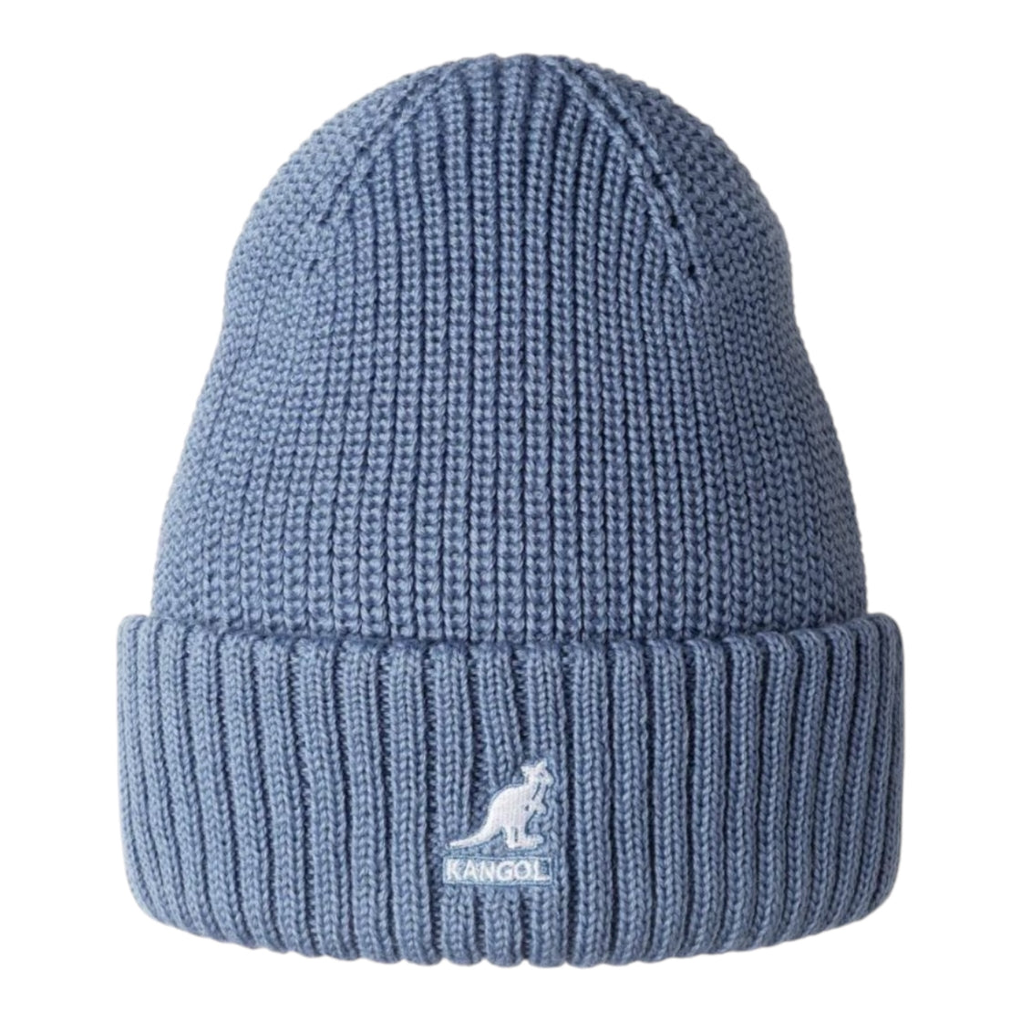 Merino Wool Rib Beanie-Denim Blue