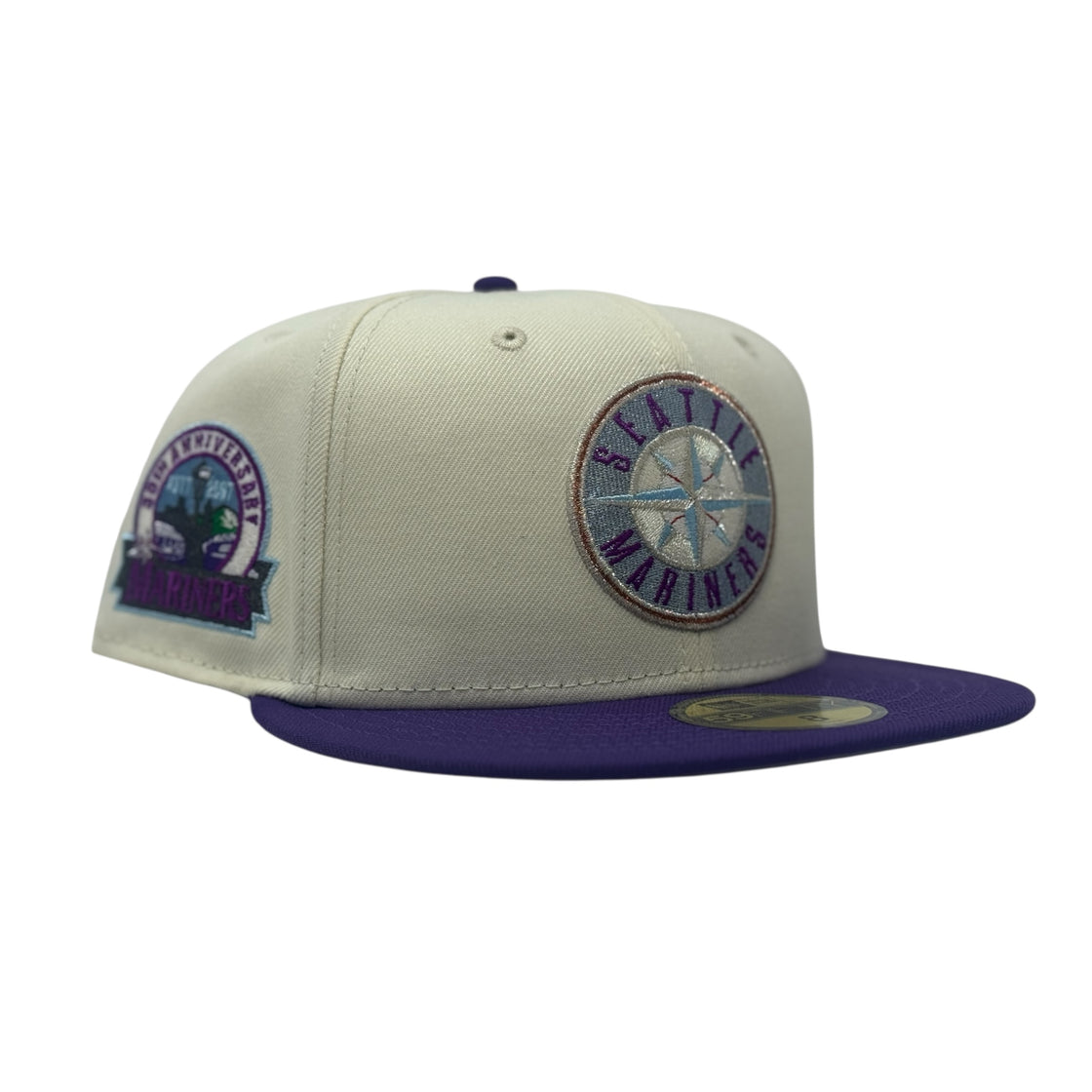 Seattle Mariners 30th Anniversary Fitted Hats-Chrome Purple