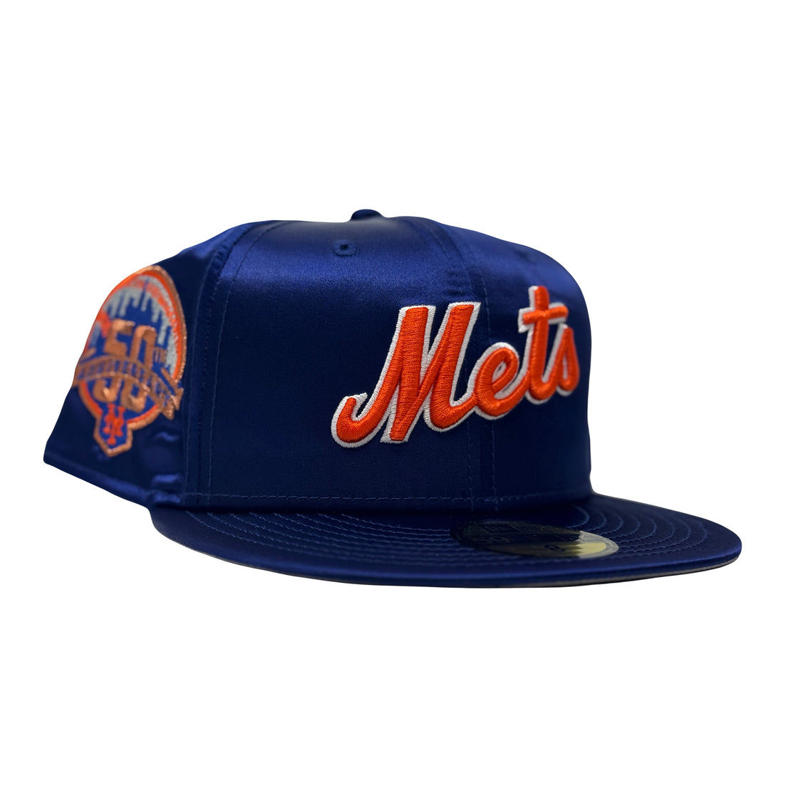 New York Mets 50th Anniversary Satin Royal Blue New Era Fitted Hats