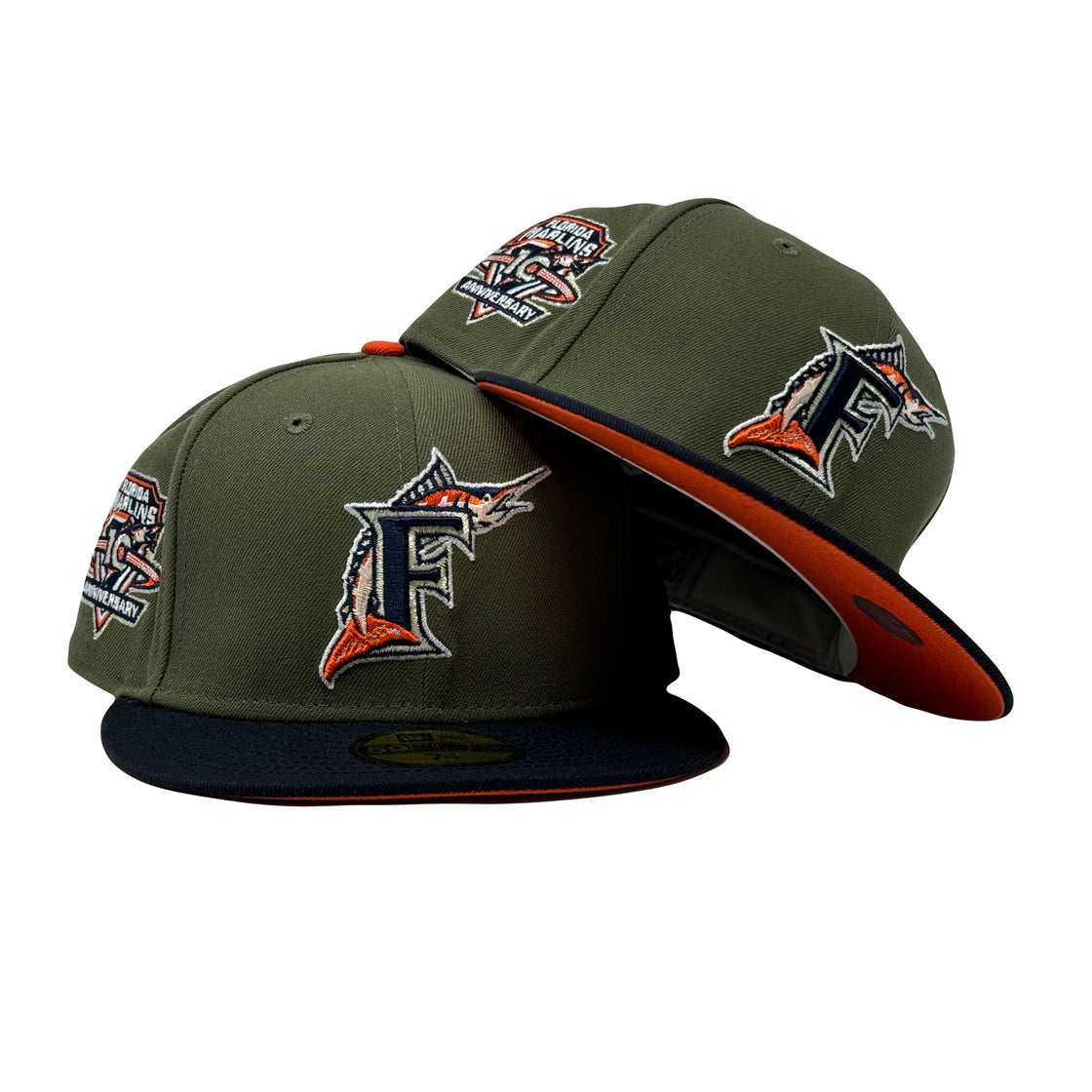 Florida Marlins 10th Anniversary Orange Brim 59Fifty New Era Fitted Hat