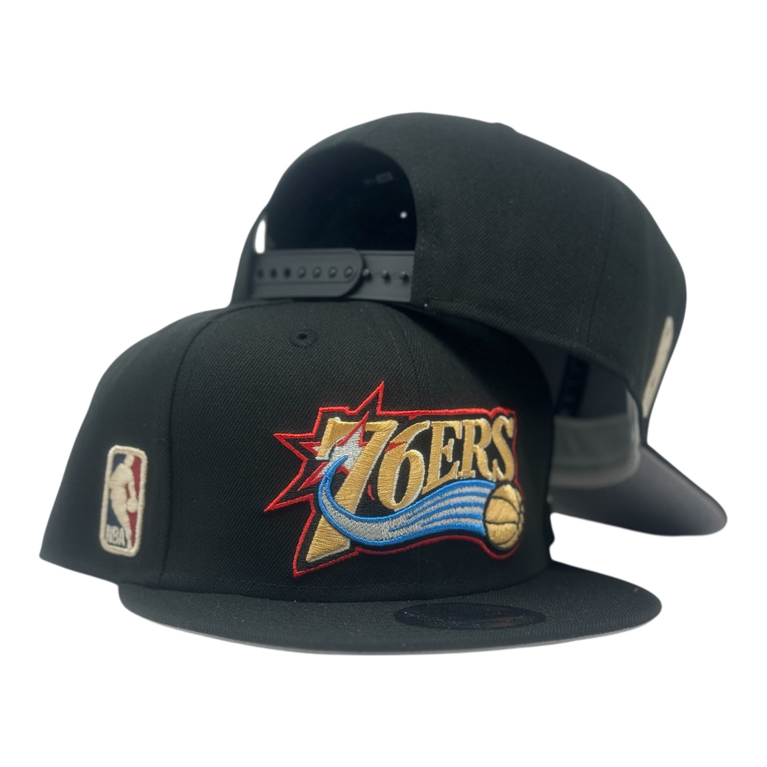 Philadelphia 76ers Hardwood Classics Team Snapback Hat-Black