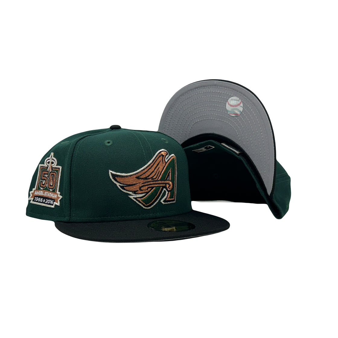 Los Angeles Angels 50th Anniversary Green Black 59Fifty New Era Fitted Hat