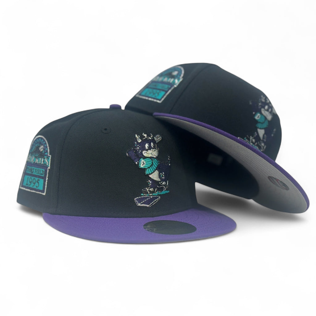Colorado Rockies Mascot Logo 1995 Coors Field Hat-Black Purple