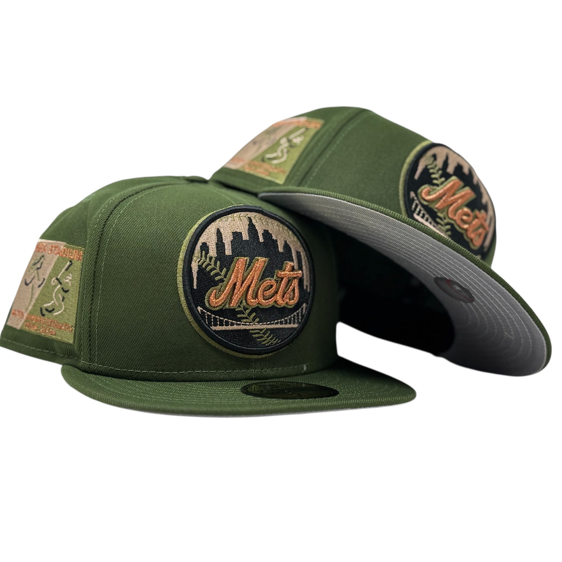 New York Mets Shea Stadium 40th Anniversary Fitted Hat-Olive